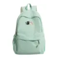 Sac à dos scolaire minimaliste vert clair décontracté avec broderie de chat mignon. - Bleu (Sans Pendentif)