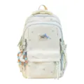 Leuke Japanse stijl rugzak met sterrenprint casual studenten schooltas gebroken wit - Zonder Hanger / Blauw