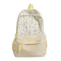 Crèmekleurige rugzak met roze hartjes en strikjes, casual schooltas voor tiener - Zonder Hanger / Geel