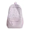 Paarse esthetische schoolrugzak voor tienerMeisjes met schattig strik- en hartjespatroon. - Zonder Hanger / Paars