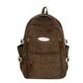 Sac à dos d'école en velours côtelé marron avec motif étoiles et écusson nuage pour filles. - Sans Pendentif / Marron