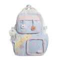 Leuke sterren print kawaii schoolrugzak voor meisjes, lichtblauwe en roze boekentas - Zonder Hanger / Blauw