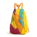Colorful Colorblock Casual Sports Backpack With Adjustable Straps Travel Daypack - Yellow