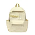 Zaino giallo con pois e tasca trasparente per ragazze, borsa scolastica casual carina - Borsa Singola / Giallo