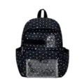 Zaino ita a pois neri con finestra anteriore trasparente per spille stile anime. - Borsa Singola / Nero