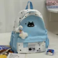 Leuke casual rugzak met sterrenprint in blauw en wit, stijlvolle tas voor studenten. - Blauw