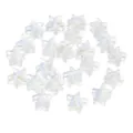 Transparent iridescent starfish glass beads for DIY bracelet and jewelry making detail view - 50 Pieces/Pack (15mm) / White