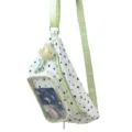 Sac bandoulière transparent ita bag poitrine motif étoiles avec fenêtre transparente pour pins. - Vert