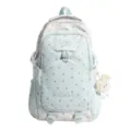 Sac à dos étudiant léger grande capacité avec joli motif étoiles bleues pour l'école et voyage - Sans Pendentif / Bleu clair