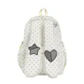 White Polka Dot Bunny Ear Backpack with Lace Trim Sweet Student School Bag Variant - White