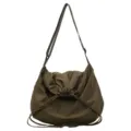 Sac bandoulière souple en nylon vert, sangle réglable, sac messager décontracté quotidien. - L / Vert