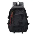 Sac a dos camouflage noir de grande capacite avec tissu durable et pendentif style pour etudiants. - Sans Pendentif / Noir