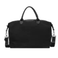 Zwarte canvas reistas, grote lichte sporttas en weekender voor korte trips en fitness. - Zwart