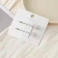Pinces à cheveux fleur en zircon style coréen épingles en métal brillant accessoires coiffure - Fleur à cinq pétales (blanc)