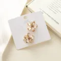 Crystal flower mini hair claw clips set, cute metallic sparkly hair accessories for women. - Marquise Rhinestone Flower Champagne