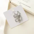 Silver rhinestone puppy hair clip sparkling crystal side clip cute hair accessories for women - White Dog