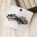 Exquisite crystal bow hair clip with sparkling rhinestones, elegant daily hair accessory. - Black Bowknot with Crystals