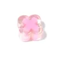Rosa transparente Acryl Kreuz Blume Perle, schimmernde Bonbonfarbe DIY Anhänger. - 10 Stück/Packung / Rosa