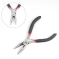Mini needle-nose jewelry pliers detail shot showing the spring and joint mechanism clearly. - Flat Nose Pliers (Non-serrated)
