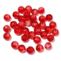 Red cracked glass loose beads for DIY handmade bracelets, fairy style jewelry accessories. - Red