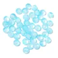 Light blue crackle glass beads round crystal loose beads for DIY bracelet accessories - Blue
