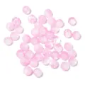 Pink crackle glass beads for DIY bracelet jewelry making, transparent crystal round beads loose. - Pink