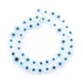 Translucent blue white glass evil eye flat round loose spacer beads for DIY handmade bracelets wholesale - White+Navy Blue+Black