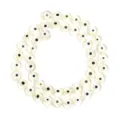 Transparent glass evil eye flat round beads variant for stylish DIY bracelet designs. - Light Yellow