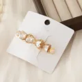 Exquisite bow hairpin Korean style rhinestones hair clip sweet daily decorative accessory - Gold Champagne Rhinestone Bowknot