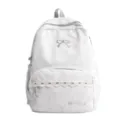 Japanse stijl schattige strik canvas rugzak voor meisjes schooltas wit tas dagelijks - Zonder Hanger / Grijs