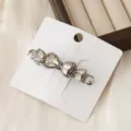 Exquisite crystal bow hair clip sparkling rhinestones elegant metal hair accessory - Silver Cut Crystal Bowknot