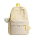 Joli sac à dos à carreaux jaunes avec broderie de chiot et dentelle pour l'école. - Sans Pendentif / Jaune Grand