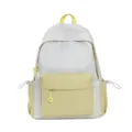 Lichtgeel wit gestreepte rugzak met sterrenpatroon casual schooltas voor dagelijks gebruik stijl. - Groot (Zonder Hanger) / Geel