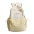 Leuke Japanse stijl ruitjes schoolrugzak voor meisjes, lichtgewicht grote capaciteit. - Zonder Hanger / Geel