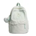 Sac à dos style coréen à carreaux et pois avec broderie de chien et bordure en dentelle. - Sans Pendentif / Vert Grand