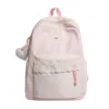 Roze gingham schoolrugzak voor meisjes schattige stijl stippen rugzak met kanten rand en borduurwerk. - Zonder Hanger / Roze Klein