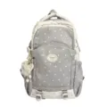 Koreaanse stijl niche rugzak voor vrouwen, leuke sterprint schooltas voor jonge meisjes. - Zonder Hanger / Grijs