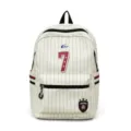 Stylish Japanese pinstripe backpack for students, lightweight, large capacity school bag. - Black