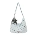 Lichtblauwe polka dot hobo tas, stijlvolle wolk crossbody tas met schattige ster hanger. - Zonder Hanger / Blauw Gestippeld
