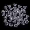Cuentas de flores de vidrio transparente cuentas sueltas para accesorios DIY horquilla - 50 Piezas/Paquete / Transparente