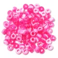 Perles acryliques rose blanc marbré perles tonneau pour colliers de téléphone DIY fabrication de bijoux - Rose Rouge Bicolore