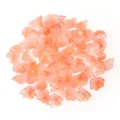 Cuentas de flores de vidrio translúcido degradado melocotón dijes para joyería de bricolaje - 50 Piezas/Paquete / Naranja efecto espuma