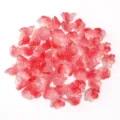 Cuentas de vidrio lirio de los valles rosa degradado, pétalos accesorios joyería DIY. - 50 Piezas/Paquete / Rojo brillante efecto espuma