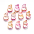 Perles en acrylique bonhomme de neige colorées pour fabrication de bijoux DIY 10 pièces. - Bonhomme De Neige Rouge