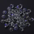 Cuentas de vidrio lirio de los valles transparente, capuchones de flores degradados accesorios. - 50 Piezas/Paquete / Color Aurora