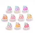 Cloches de Noël en acrylique coloré goutte d'huile DIY breloques, 10pcs pack mignon. - Cloches de Noël transparentes