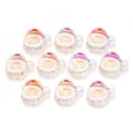 10pcs perles Père Noël acrylique irisé bricolage mignon accessoires déco de Noël - Père Noël Transparent