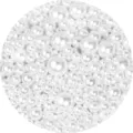 ABS imitation pearl round beads, bulk white mixed size DIY jewelry making accessories. - Pure White without Hole / 500 Pieces/Pack (Diameter About 5mm)