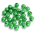 Détail de perles rondes en acrylique vert métallisé, accessoires de bijoux de bracelet DIY. - 12mm (50 Pièces/Paquet) / Vert