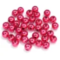 Perles rondes en acrylique rouge brillant pour la fabrication de bijoux de bracelet DIY. - 12mm (50 Pièces/Paquet) / Rouge